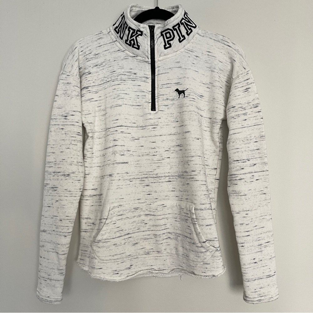 Pink Marled French Terry Cloth Pull-over Sweatshirt Size XS